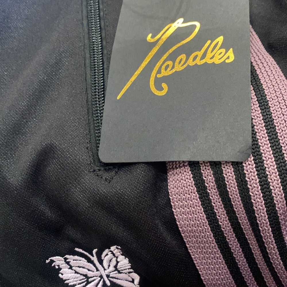 Black Track Pants with Pink Stripe - Picture 4 of 7